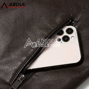 เสื้อแจ็คเก็ตหนังแท้สำหรับผู้ชาย พร้อมซิปเต็มตัวและดีไซน์ทันสมัย เหมาะสำหรับงานปาร์ตี้หรือชุดลำลอง เสื้อแจ็คเก็ตฤดูหนาวสำหรับผู้ชาย - Product Image 6