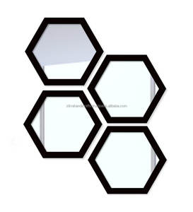 Miroir peint en or en métal, finition moderne et moderne pour salon, décoration murale en métal, miroirs entièrement montés - Product Image 2