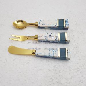 Mango de resina de diseño único, fábrica de alta calidad, 3 uds., cubiertos, venta al por mayor, acabado antiguo decorativo real 2023 - Product Image 6