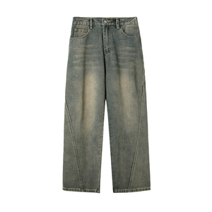Jeans de Hombre con Corte de Bota Vintage, Bordado Personalizado, Diseño Resistente al Viento, Cintura Media, Tejido Liso Teñido, Lavado Medio, Venta al Por Mayor - Product Image 5
