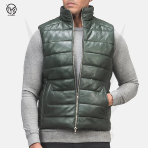 Gilet matelassé d'hiver respirant et écologique en modal avec fermeture éclair, couleur unie, logo frontal, vêtement extérieur, service OEM - Product Image 2