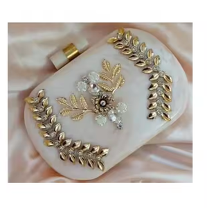 Crescent Crafts bolso de mano de Metal de resina bohemio de lujo para niñas damas Boda nupcial bolso de noche cadenas para viajes - Product Image 4