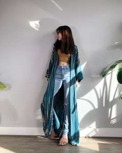 Top Selling High Quality 100% Art <b>Long</b> Length Frilled Design <b>Kimono</b> <b>Robe</b> With Beautiful Embroidery Work for Women and Girls - Product Image 5