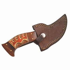 Cuchillo de bolsillo para caza y acampada al aire libre, cuchillo de hoja fija con funda de cuero y Mango antideslizante, precio al por mayor - Product Image 6