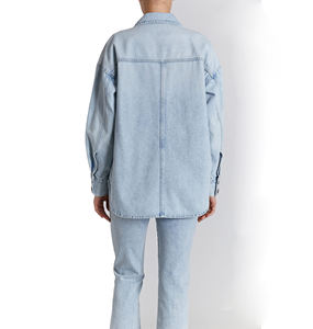 Veste en jean pour femmes en gros, respirante, imperméable, décontractée, unie, tendance, élégante, vêtements d'extérieur, manteau élégant, usine - Product Image 5