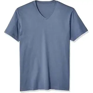 고품질 맞춤형 V 넥 티셔츠 캐주얼 남성 티셔츠 남성 일반 티셔츠 기본 티셔츠 V 자형 넥 플러스 사이즈 풀오버