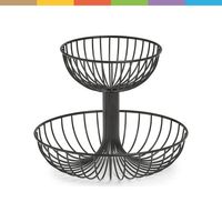 Haute qualité en métal 3 niveaux meilleure vente table panier de fruits décor à la maison nouveau Design personnalisé forme panier