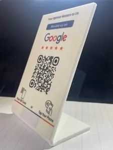 Support de présentation de table avec code QR et NFC intégré pour avis Google, 4 mm, premium, fabriqué avec de l'acrylique importé de 6 mm - Product Image 2