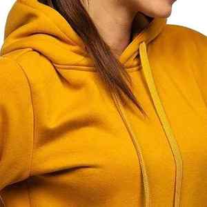 Sweat à capuche surdimensionné à manches longues pour femmes Logo sur le devant 100% coton respirant toile décontracté sport d'hiver pull à capuche - Product Image 2