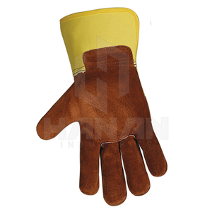 Guantes de trabajo de seguridad de cuero con logotipo personalizado mejor valorados Protección de manos duradera para la construcción OEM del fabricante de Pakistán - Product Image 4