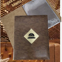 Couvertures de menu A4 en cuir PU de haute qualité, durables, certifiées ISO, avec logo personnalisé pour les hôtels et les magasins
