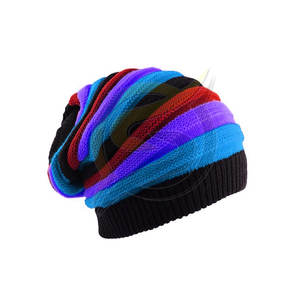 หมวกบีนนี่ถักหลายสีสำหรับทุกเพศ,หมวกบีนนี่ถักเองอะคริลิค100% สำหรับฤดูหนาว - Product Image 3