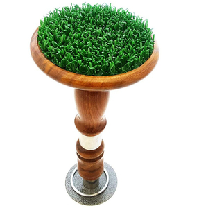 Falconry Block Perch With AstroTurf - Black Fiber Perch With Ring & Spike - View #3
