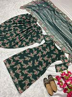 Baju Pesta Terbaru Model Dhoti Salwar Kameez Dengan Dupatta, Gaya Suit Dengan Hiasan Tali Sutra, Harga Grosir