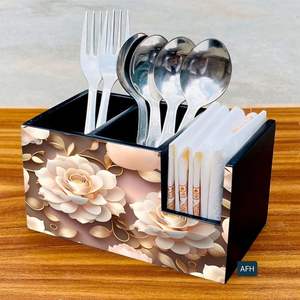 Elegante Porta Cubiertos de Madera MDF, Diseño Clásico, Decoración para Vajilla, Accesorios de Cocina y Porta Servilletas - Product Image 3