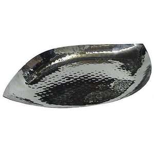 Vente chaude Écologique Rectangulaire Plat De Service Plateau Martelé Argent avec Or Métal Poignées Assiette Décorative Plateau pour La Maison - Product Image 1