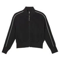 Chaqueta recortada atlética retro Ropa deportiva elástica ligera con cremallera para gimnasio Yoga Pilates y Pickleball Gym Top