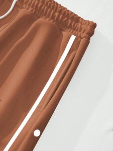 <b>Men's</b> Casual Sweatpants Drawstring Waist Contrast Long Stripe Side Buttons Jogger <b>Pants</b> Loose Fit <b>Lounge</b> with Pockets - Product Image 4