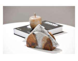 Servilletero moderno de lujo de madera y resina, accesorio de mesa hecho a mano, elegante soporte para pañuelos para uso en hoteles y restaurantes - Product Image 6