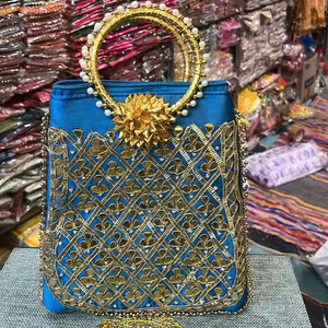 Bolso de Mano con Forro de Algodón para Mujer, Bolso de Mano Exclusivo con Diseño de Gota Pati, India, al Mejor Precio - Product Image 1
