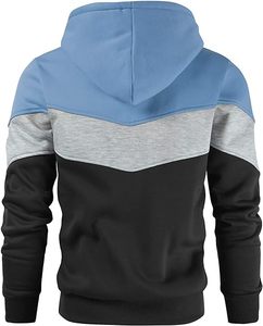 Sweat-shirt à capuche en polaire pour homme, coupe classique, décontracté, avec poche, en polyester et coton, pour l'hiver - Product Image 2