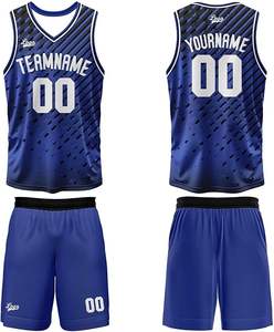 Sublimación Jóvenes Hombres Mujeres Reversible Baloncesto Jersey Uniforme Conjunto Color Azul Pantalones Cortos Mejor Diseño - Product Image 6