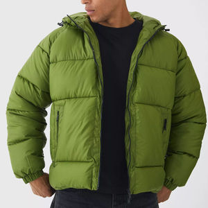 High Demanding Men's Olive Green <b>Puffer</b> <b>Jacket</b> Lightweight <b>Hooded</b> Winter Coat Windproof & Insulated Warm Outerwear Men's <b>Jackets</b> - Product Image 1