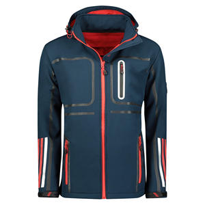 Vente en gros Veste coupe-vent imperméable à l'eau avec fermeture à glissière et poignets élastiques pour hommes Musthave Outwear Veste coupe décontractée avec logo personnalisé - Product Image 2