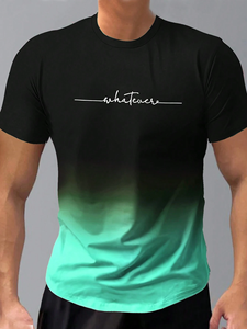 T-shirt sport décontracté pour homme, coupe slim, col rond, imprimé, manches courtes, 100% coton, nouvelle mode, éco-responsable, haute qualité - Product Image 2