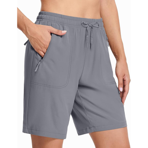 Bermuda femme taille haute à enfiler jambe large nylon/coton coupe régulière respirant Streetwear été tissu éponge - Product Image 3