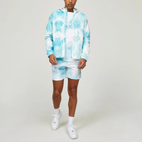Ensembles coupe-vent courts pour hommes 100 % personnalisés, en nylon imperméable, à capuche, pour l'automne, avec impression sérigraphique et sublimation