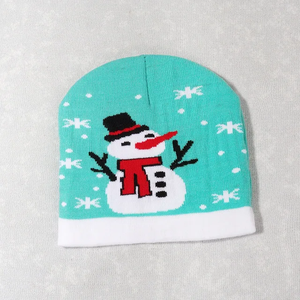 High Quality 100% Jacquard Knitted Acrylic Santa Beanie Customized Wholesale Y2K Style Cartoon/Character Embroidered Winter <b>Head</b> - Product Image 2