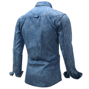 Good Manufacturer 2024 Private Label Cheap Prices Cotton Denim <b>Shirt</b> Hot Sale New Arrival Oversized <b>Men</b> Denim <b>Shirts</b> - Product Image 4