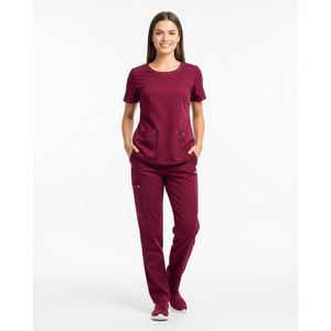 Ensembles de gommage médical extensible pour soins infirmiers féminins de meilleure qualité personnalisés Uniformes hospitaliers pour femmes Ensembles en polyester médical pour adultes - Product Image 3