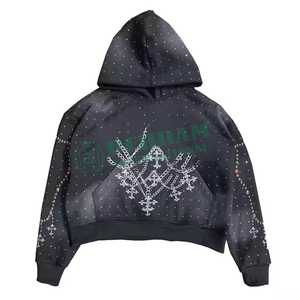 Nouvel arrivage : Sweat à capuche numérique délavé à l'acide, coupe droite, épaules tombantes, en molleton de coton épais (420 GSM) - Product Image 2