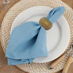 Rond de serviette élégant en perles de verre Design exclusif pour les fêtes de mariage Décoration de table pour la saison du printemps en bois Papier Plastique - Product Image 1