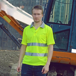 Customized Quick-Drying Hi Vis Reflective Work Shirt 100% Cotton High Visibility Safety <b>Workwear</b> - Product Image 6