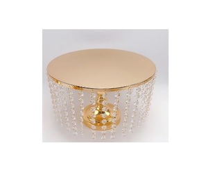 ELEGANT DESIGNS Gold Metal Crystal Cake <b>Stand</b> Oven Safe Customizable Color Size for Wedding Home Parties <b>Cupcake</b> Display - Product Image 1