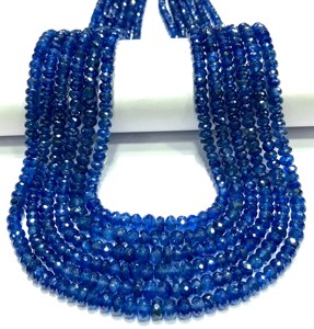 Perles de pierres précieuses saphir bleu royal de laboratoire de forme lisse pour la fabrication de bijoux-Collier pour femmes - Product Image 1