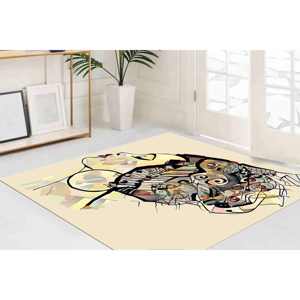 Tapis imprimé avec portrait de femme africaine : tapis de sol doux et moelleux, adapté aux animaux domestiques - Product Image 3