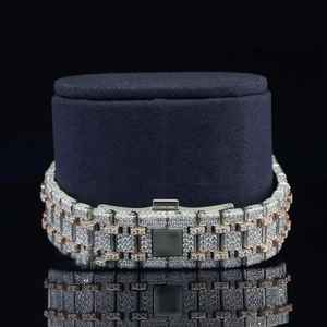 Movimiento automático de lujo para hombre Iced Out Skeleton Moissanite Diamond Watch 41mm Esfera de acero inoxidable Hip Hop Bling Style - Product Image 4