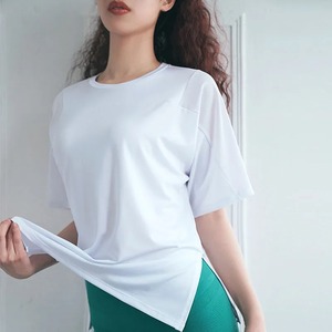 Camiseta de algodón de gran tamaño para mujer, cuello redondo, manga corta, transpirable, cómoda, suave, informal, simple, de verano - Product Image 4