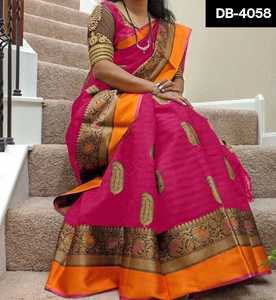 Vêtements ethniques tendance Khadi, vêtements de mariage en coton imprimé, sarouel avec Blouse fantaisie, pièces pour occasions spatiales, vêtements de travail de tissage - Product Image 4