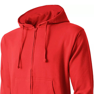 Sweatshirts d'hiver à fermeture éclair complète pour hommes Taille 3XL Logo personnalisable imprimé sur capuche unie avec poche en molleton - Product Image 5