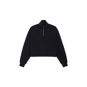 New Arrival Women <b>Black</b> Color Quater Zip up Sweatshirts Custom Turtleneck Zipper up Jacket for Womens Best For Daily Use - Product Image 1
