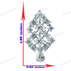 Élégant argent VVS Moissanite Baguette coupe pendentif boucle d'oreille ensemble bijoux étincelants pour les femmes cadeau parfait pour le mariage spécial - Product Image 5