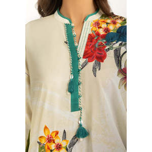 Conjunto de Dos Piezas de Crepé con Estampado Floral de Estilo Bohemio para Mujer, Modelo IPST-55006, Cuello Cuadrado, Talla XS, para Primavera/Verano - Product Image 1