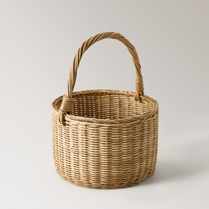 Cesta de mimbre tejida a mano blanca, cestas de mimbre seleccionadas para regalo y flores secas, contenedor de almacenamiento de cocina - Product Image 4