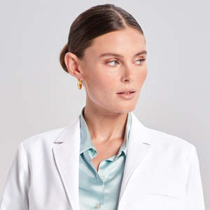 Blouse de laboratoire professionnelle pour médecin, blouse blanche pour usage hospitalier, design élégant à manches longues, unisexe, en polyester/coton - Product Image 3
