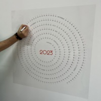 Calendrier mural effaçable à sec 2026, modèle 1, réutilisable, planificateur annuel, sans adhésif, inscriptible et effaçable, pour bureau et maison, OEM ODM